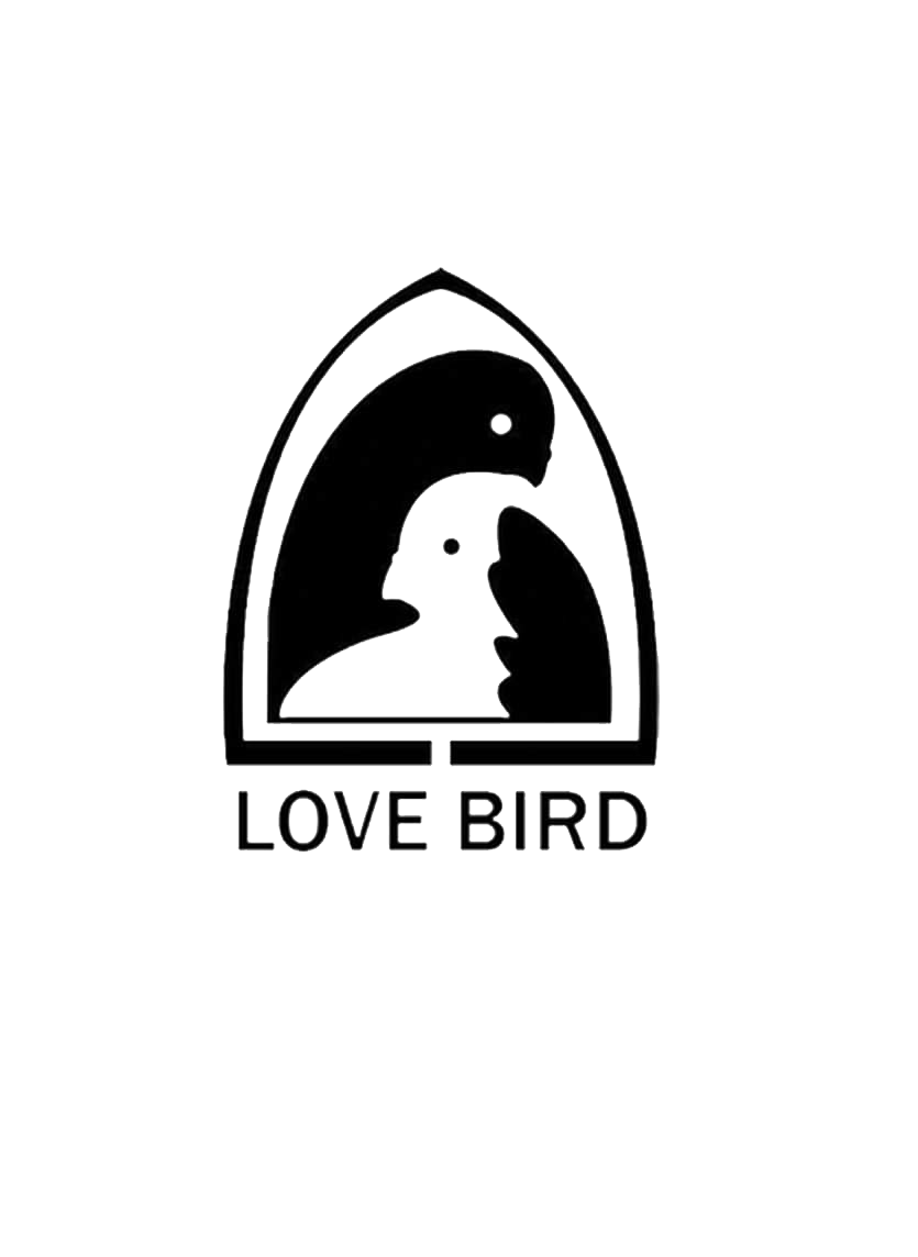 chirping negative space bird in heart | Logo Template by LogoDesign.net